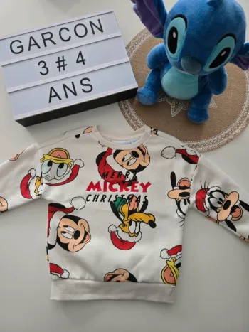 Pull de Noël mickey 3/4ans