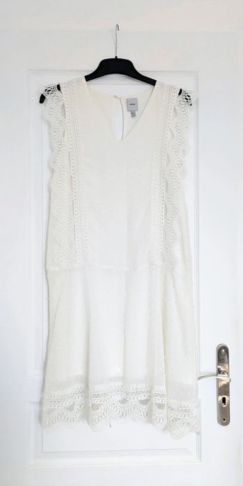 Robe blanche avec dentelle - ICHI - taille 34