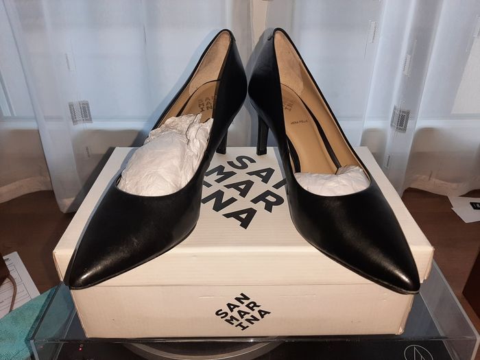 Escarpin Maidie noir en cuir taille 38 - photo numéro 1