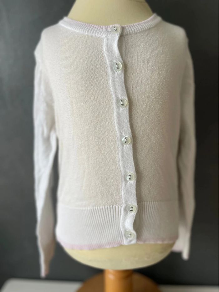 Gilet blanc et rose fille