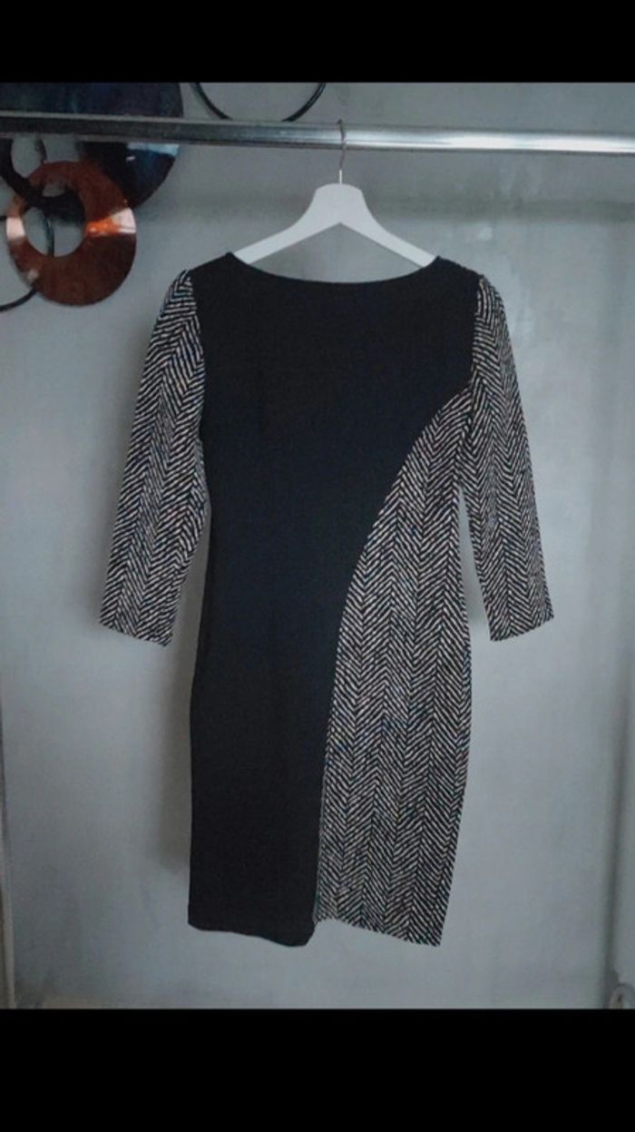 Robe près du corps noire à motifs Lunn Paris - photo numéro 2