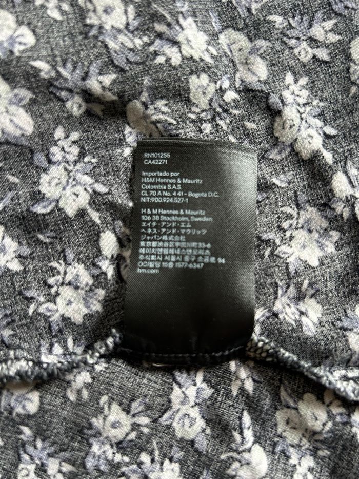 Robe noir fleuri vert d’eau et blanc 40 H&M - photo numéro 4