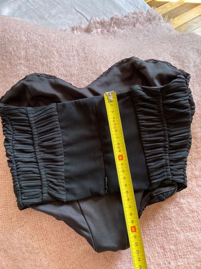 Bustier Bershka noir taille M en tulle plissé - photo numéro 8