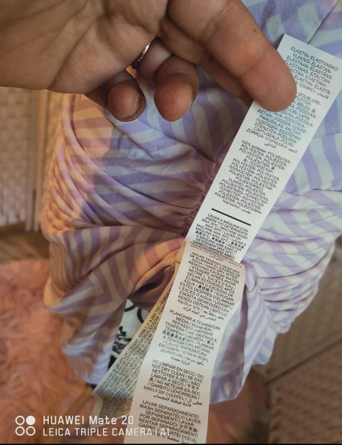 💕Jolie Robe drapée Mauve et blanc été femme TL / 40 high spirits 💕 - photo numéro 9