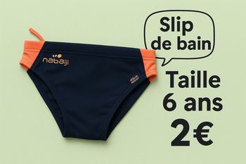 Slip de bain 6 ans bleu et orange