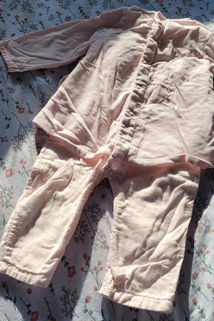Ensemble attaché body long pantalon et veste Kimono Winnie l'Ourson brodé Disney 3-6mois Neuf - photo numéro 6
