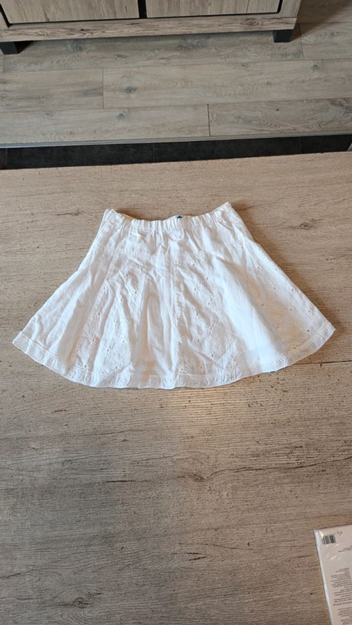 Jupe blanche courte et classique ajustable, avec broderie, Catimini, 7 ans, nickel - photo numéro 2