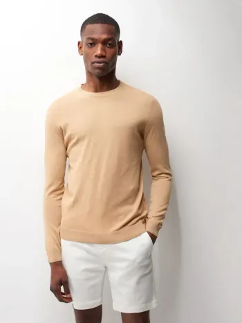 Pull Devred 1902  Beige Homme Taille S Neuf