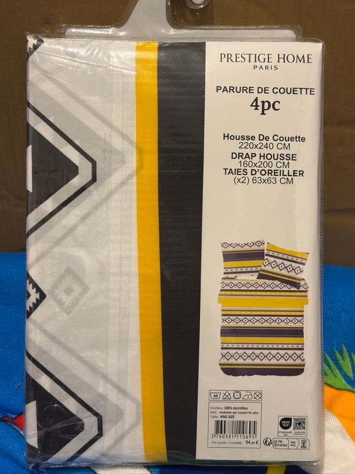 Parure housse de couette + drap housse + 2 taies – Prestige