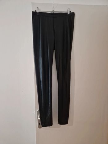 Legging noir simili femme taille élastique Taille S-M TBE