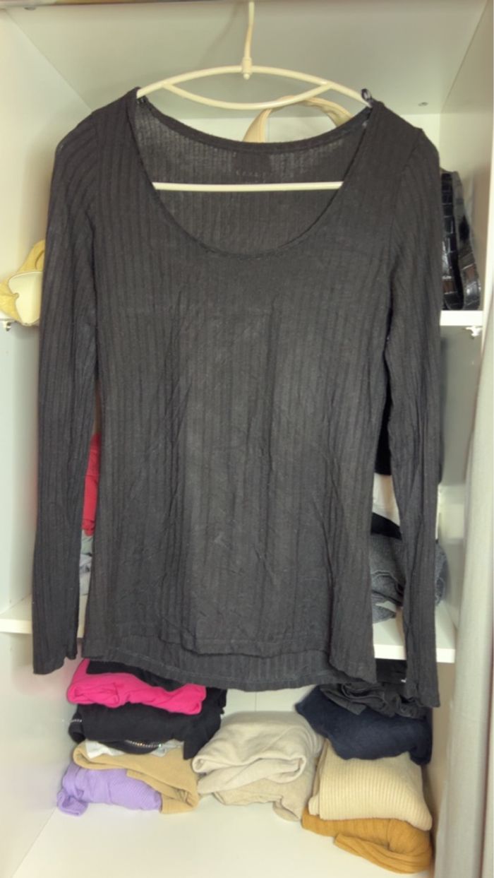 Tee shirt longue manche noir - photo numéro 2