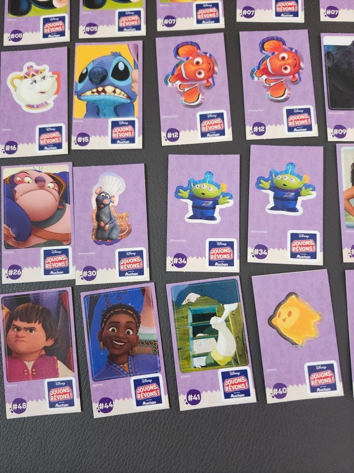 cartes autocollants lot ou unité  disney pixar enfant jouons rêvons auchan - photo numéro 6