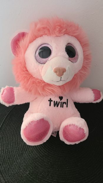 peluche lion rose paillette twirl creaciones lissis