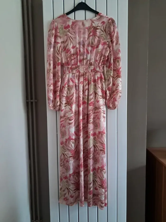 Robe longue rose et dorée Peace & Love - photo numéro 4