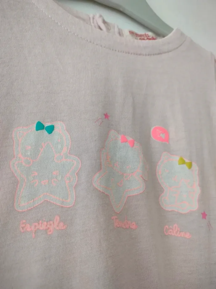 (a) t-shirt rose clair DPAM 24m - photo numéro 3