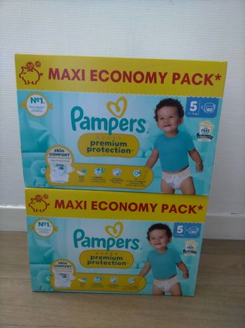 Lot couches Pampers premium taille 5