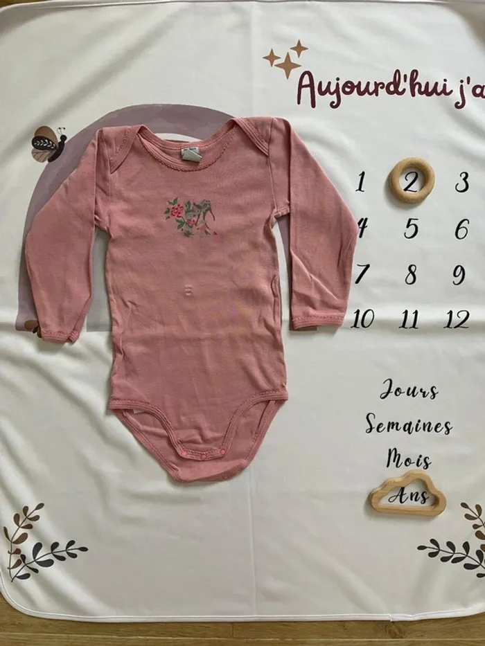 Body bébé fille manches longues – Petit Bateau – Taille 24 mois