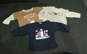 Lot de 3 t-shirts manches longues - 6 mois
