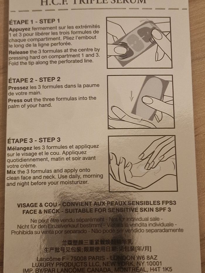 Lancôme Rénergie H.C.F Triple Serum – lot 5×3 ml – Neuf - photo numéro 10