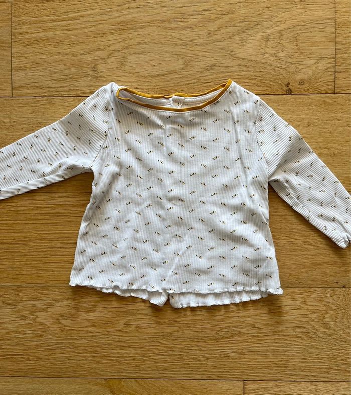 👶 Ensemble bébé fille 6 mois Obaïbi 3 pièces barboteuse combishort teeshirt bandeau manches longues - photo numéro 5