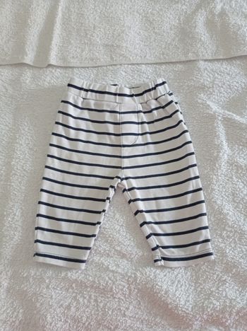 Pantalon blanc rayure bleu pour fille ou garçon