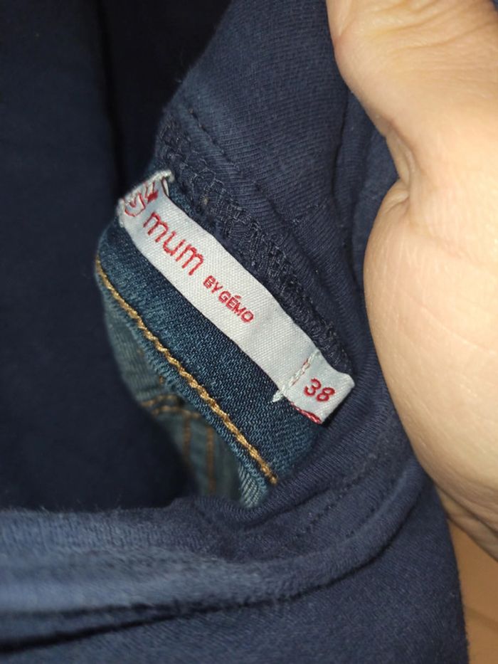 Pantalon jean de grossesse bleu - photo numéro 3