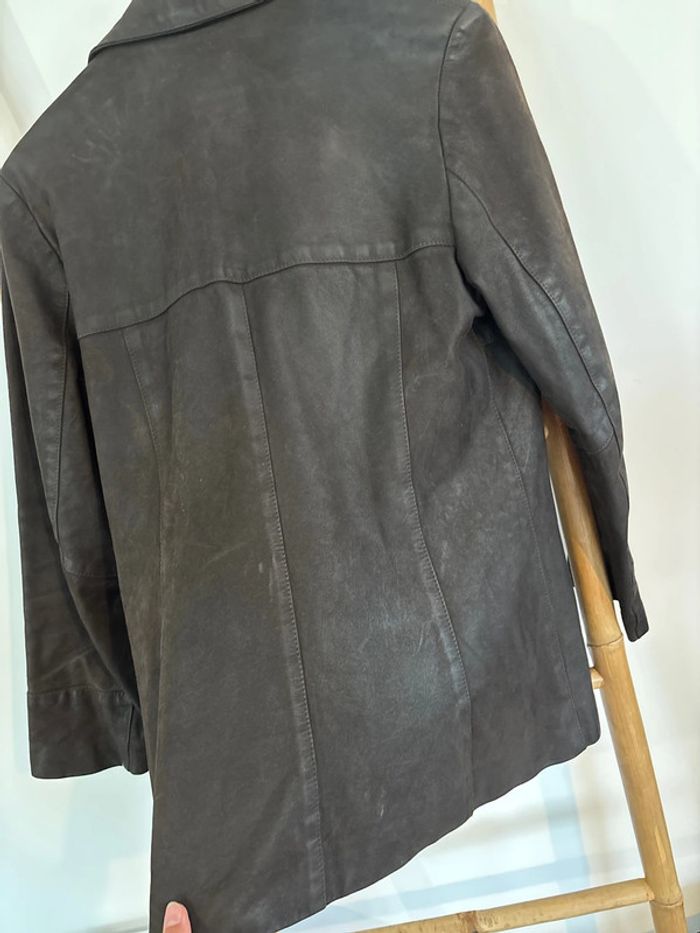 Veste en cuir noire Vintage Aqua Leather taille M/38 - photo numéro 13