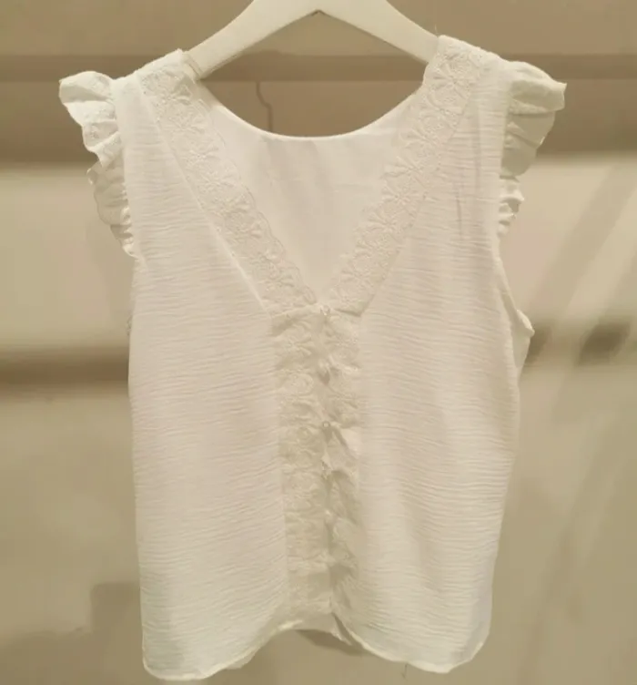 Top en gaze de coton, Réversible, dos dentelle - Neuf - Plusieurs coloris et Tailles disponibles - photo numéro 10