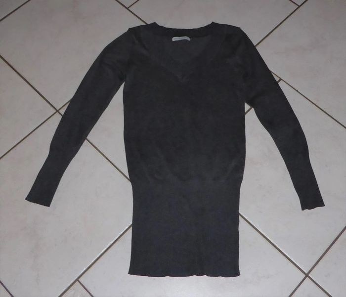 Pull gris long taille S