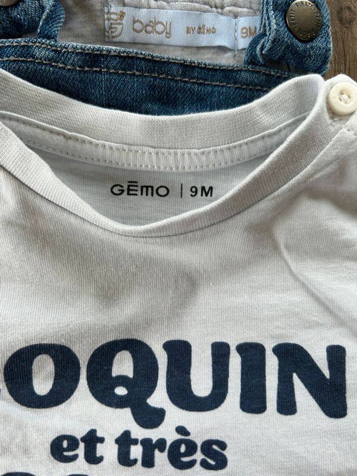 Ensemble salopette et t-shirt manches longues 9 mois - photo numéro 4