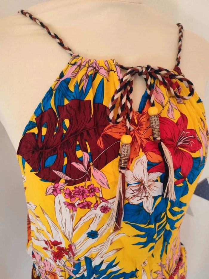 Combinaison short fleuri d'été très bon état taille M - photo numéro 2