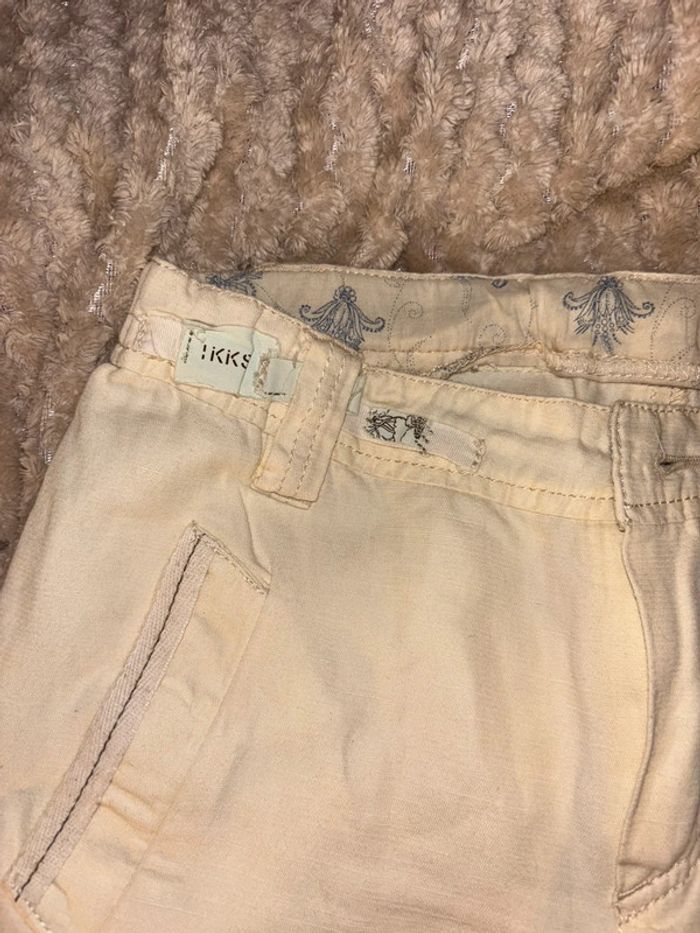 Short IKKS beige coton/lin – Taille 8 ans - photo numéro 4