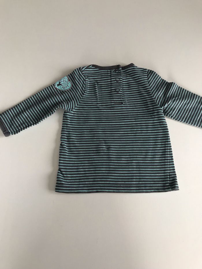 T-shirt bébé fille rayé 6 mois - photo numéro 3