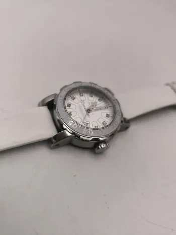 Montre homme cadran rond bracelet cuir blanc Mercedes-Benz Collection