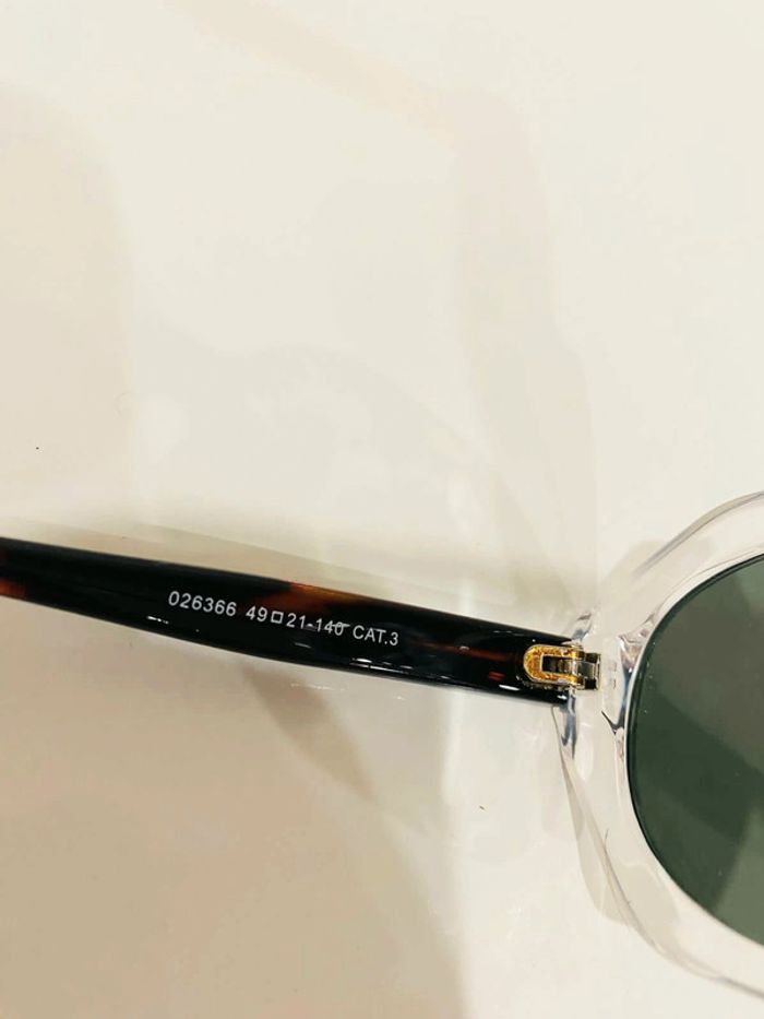 Lunette de soleil mixte small transparente et marron écaillée UV protection catégorie 3 - photo numéro 5