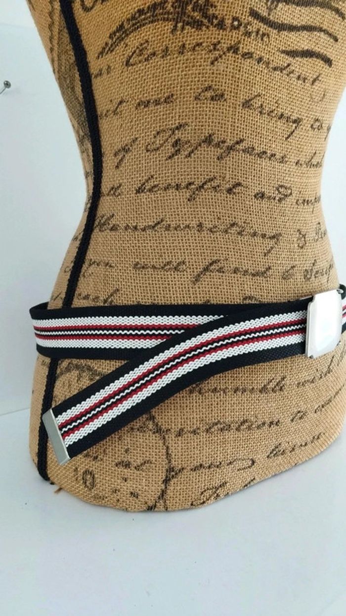 Ceinture rayée noir rouge et blanc - photo numéro 5