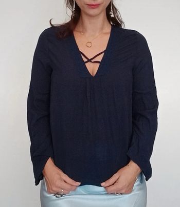Blouse manches longues chic marine taille 38
