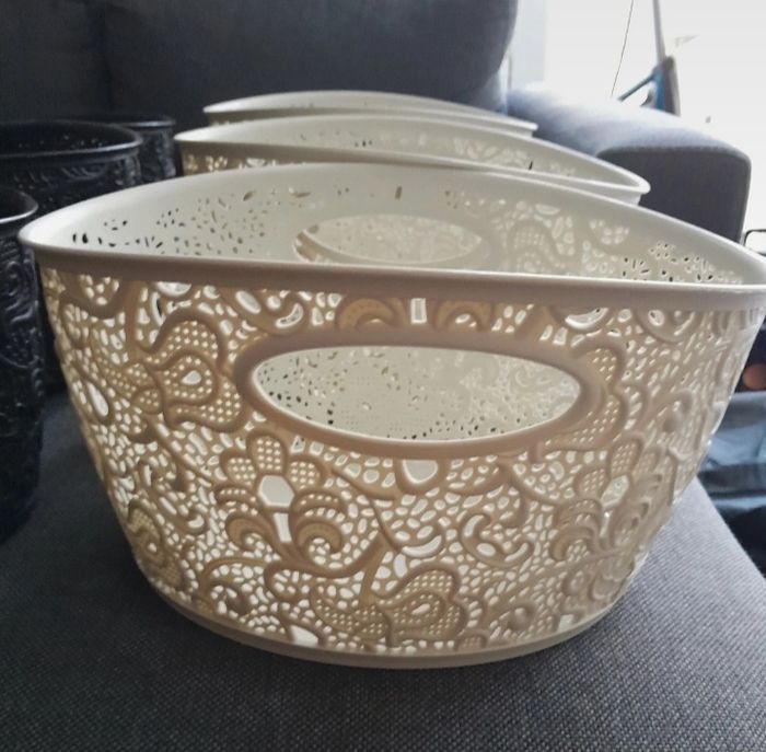 Lot de 6 paniers de rangement style dentelles Victoria - photo numéro 9