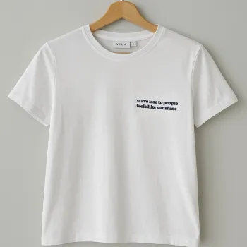 T-shirt blanc à message Vila - Taille S