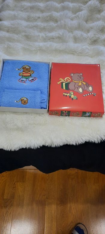 Serviette et gant de toilette motif nounours