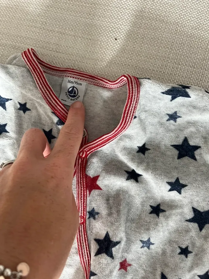 Pyjama velours grenouillère 36 mois - Petit Bateau - photo numéro 2