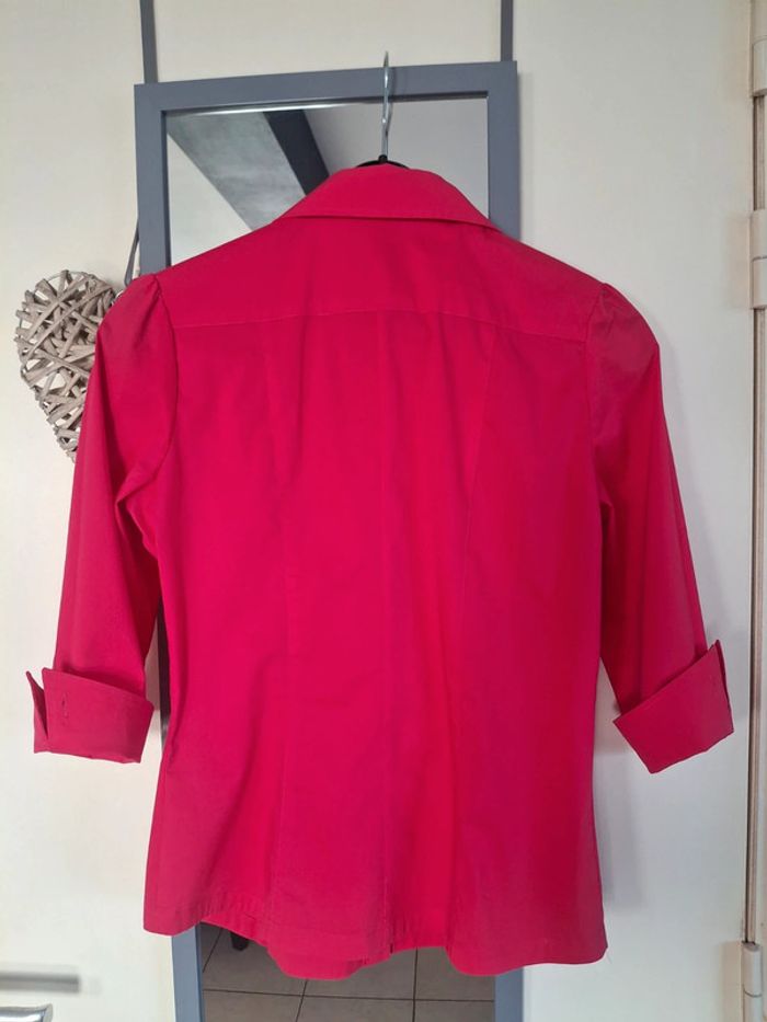 Chemise fuschia cintrée avec cravate - taille M - photo numéro 7