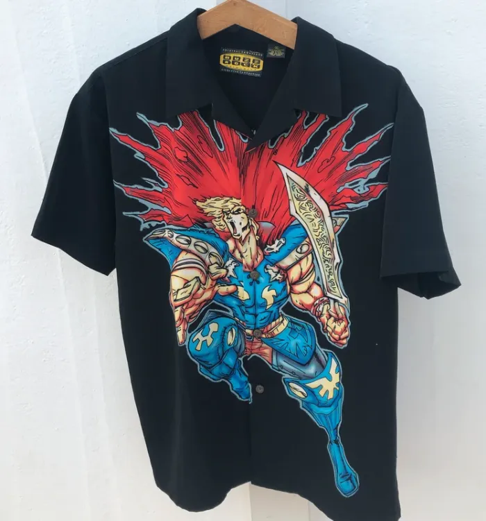 Chemise Y2K Anime Manga Print Mens XL made in Korea 🇰🇷