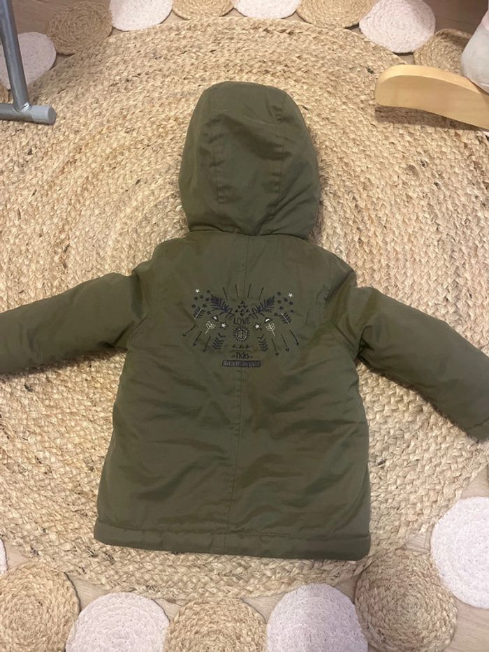 Manteau IKSS bébé fille - vert kaki - 18 mois - photo numéro 3