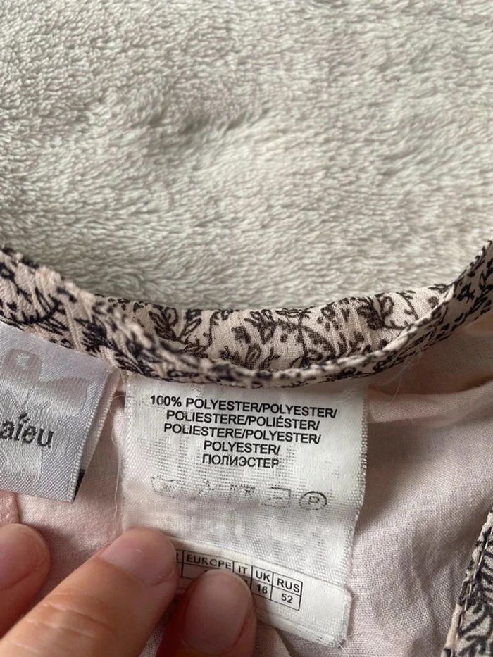 Jupe fluide d'été doublée motifs fleurs colorées rose abricot ceinture élastique - photo numéro 9