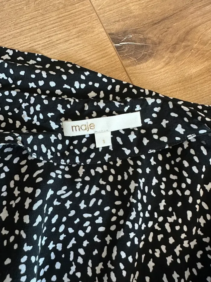 Blouse Maje noire et blanche taille 36 - photo numéro 4