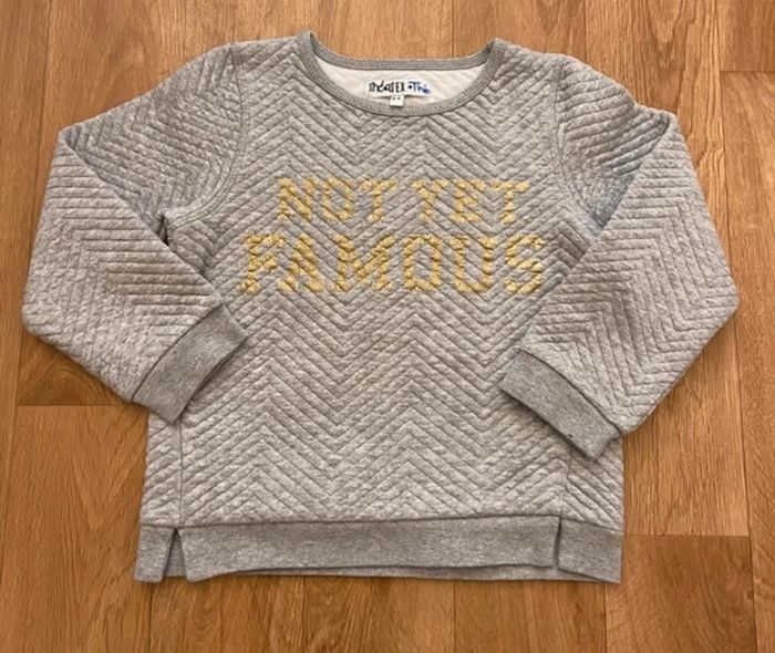 Sweat-shirt gris molletonné fille 3/4 ans