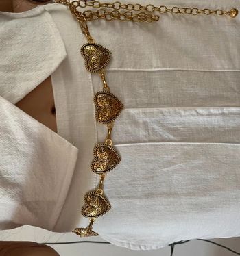 Ceinture chaîne coeur doré longueur 110 cm