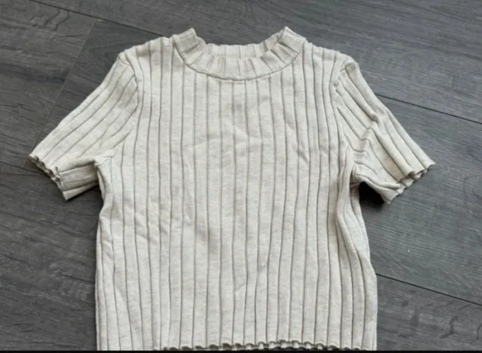 Ensemble beige top court et pantalon flare 8/9 ans H&M - photo numéro 5