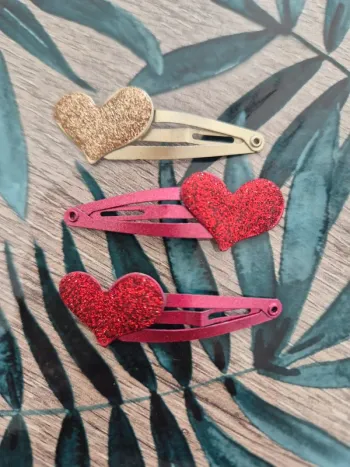 Barrettes coeur x3
